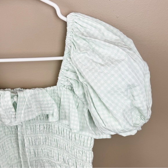 Antonio Melani Mint Ivory Woven Shayla Gingham Peplum Blouse - Picture 3 of 10